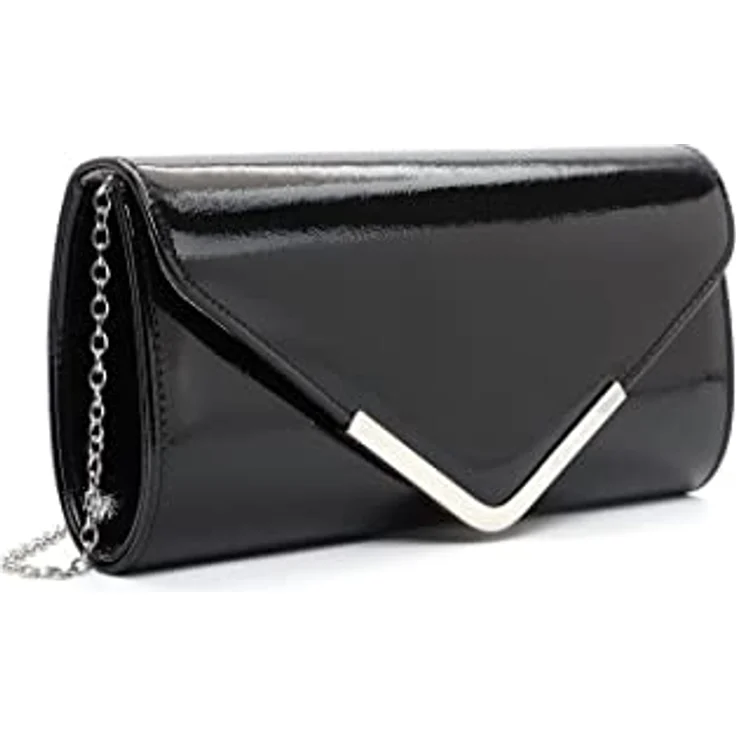 Tamaris Clutch Amalia, geräumige Umhängetasche mit Magnetverschluss, 26 cm, Black-Lack – Bild 3
