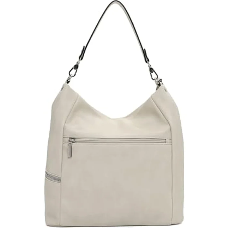 Tamaris TAS Nele, Damen Handtasche in Weiß, Grau und Beige, aus Feinsynthetik mit Reißverschluss und verstellbarem Umhängeriemen – Bild 6