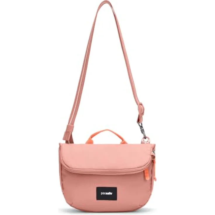 Pacsafe Go Saddle Crossbody Bag, Umhängetasche mit RFID-Blocker und Schlitzschutz, altrosa, 5-7 l Volumen – Bild 2