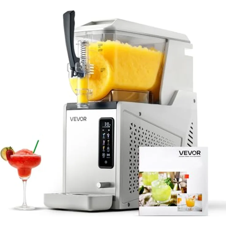 VEVOR Slush Maschine X-30, 3 L Eisbereiter mit Selbstreinigungsfunktion, 350 W für Frozen Margaritas und Shakes, transparentes Polycarbonat, weiße LED-Beleuchtung – Bild 1