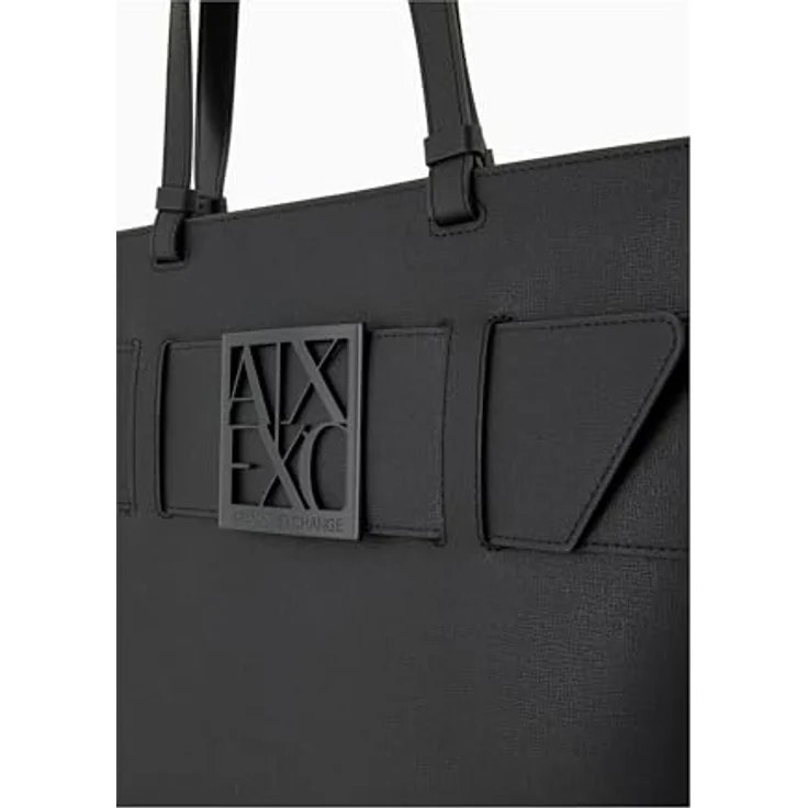 Armani Exchange Shopper Tasche 34.5 cm, 100% Polyurethan, schwarz – Bild 6