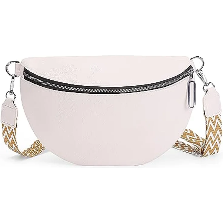 GSenhui Bauchtasche Damen Groß, Wasserdichte Umhängetasche aus veganem Leder, Crossbody Bag mit breitem Gurt für Reisen und Wandern – Bild 1