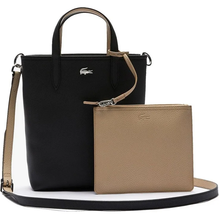 Lacoste Shopper Anna - Vertical Shopper 29 cm (1-tlg), Wendefunktion, abnehmbarer Riemen, PVC, silbernes Krokodil-Branding - Preisvergleich