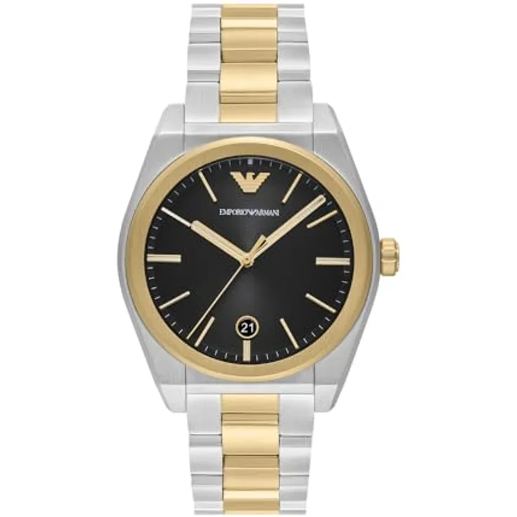 Emporio Armani AR11620, Edelstahl Herrenuhr mit blauem Ziffernblatt, 41 mm, wasserdicht bis 50m, Quarzwerk