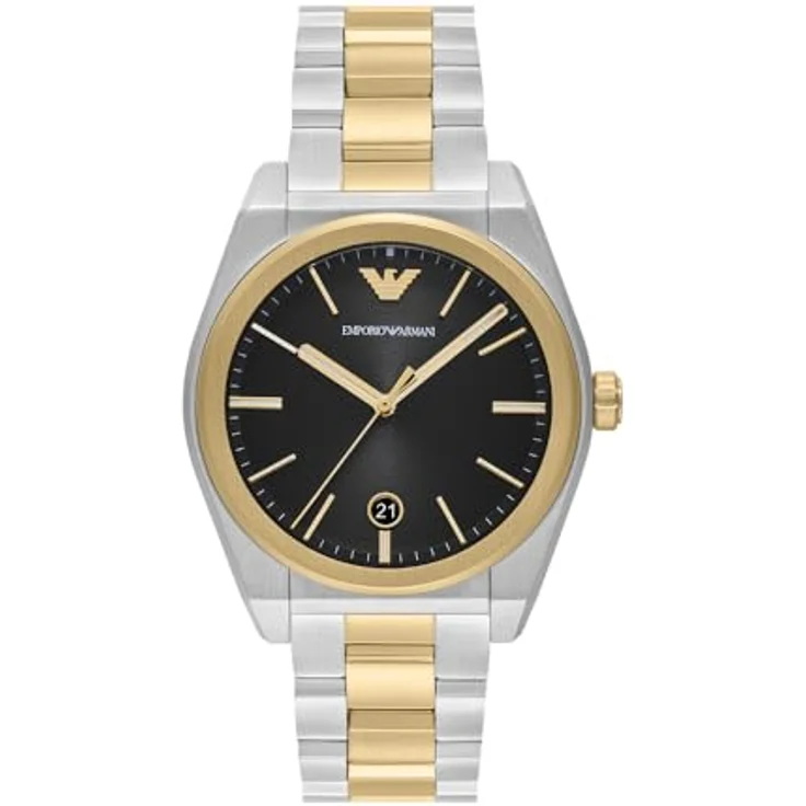 Emporio Armani AR11620, Edelstahl Herrenuhr mit blauem Ziffernblatt, 41 mm, wasserdicht bis 50m, Quarzwerk – Bild 1