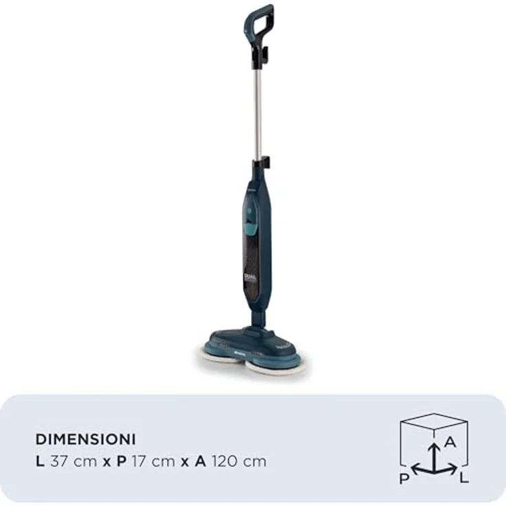 Ariete 4178/00 Dampfmopp, 1500 W, 0,35 l Wassertank, stufenlos regulierbare Dampfstärke, Blau – Bild 2