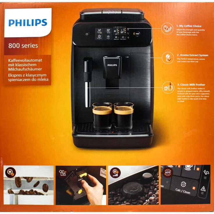 Philips EP0820/00 Series 800 Kaffeevollautomat schwarz, gemahlener Kaffee Einfüllung – Bild 1