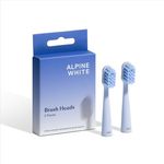 ALPINE WHITE Brush Heads 2 Stk. - Schallzahnbürste Ersatzbürsten - Antibakterielle Borsten für ein langanhaltendes Frischegefühl - Softe Aufsteckbürsten