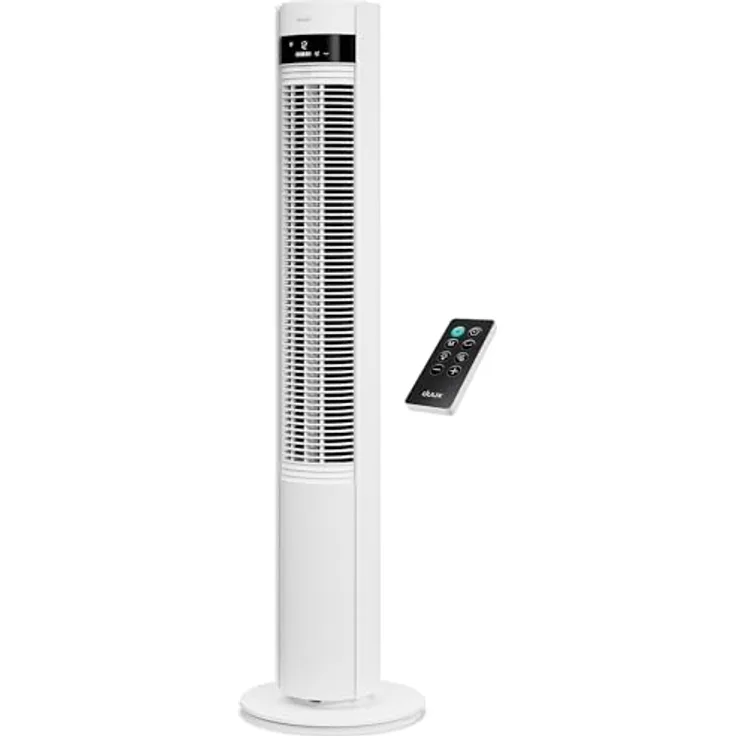 Duux Elevate Turmventilator – 12 Geschwindigkeiten, 80° Oszillation, 25 dB, Ionisator, Timer (1–12h), Schlafmodus, Touch & Fernbedienung – Leiser Smart Ventilator für Schlafzimmer/Büro, Weiß