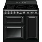 Smeg CENTRE DE CUISSON TR93IBL2 VICTORIA NOIR, Kochzentrum 90 cm mit 5 Induktionsherden und 2 Backöfen