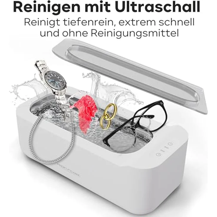ProfiCare Ultraschallreiniger PC-USR 3120, 400 ml Fassungsvermögen, hygienische Reinigung, Edelstahl-Reinigungsbehälter, weiß – Bild 2