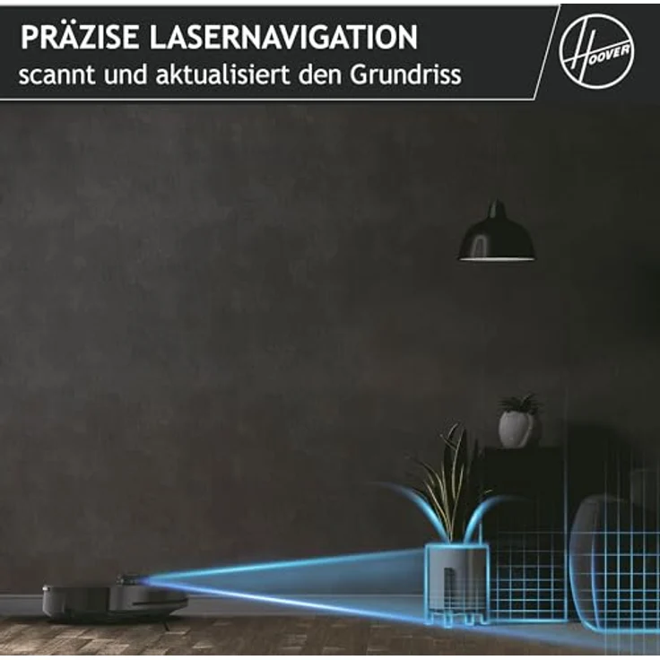 Hoover HG4 Saugroboter - Staubsauger Roboter mit bis zu 4000Pa Saugkraft, Lasernavigation & App-Steuerung - Roboterstaubsauger mit Ladestation mit automatischer Rückkehr & Hindernissensor [HG410D] – Bild 3