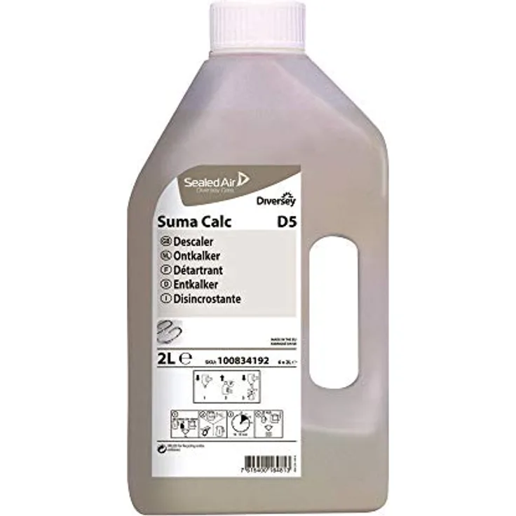 Diversey Suma Calc D5 Konzentrierter Entkalker W207, 2 l für Kaffeemaschinen-Reinigung, USA