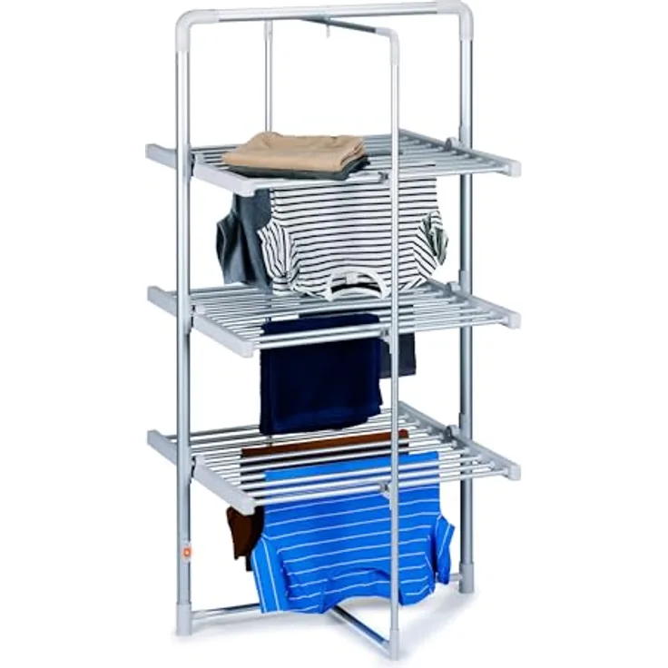 Dirt Devil DD6004, Elektrischer Turmwäscheständer mit 21 m Trockenlänge, 230W Heizfunktion, IP22 Schutz, Aluminium, bis zu 15 kg Tragkraft