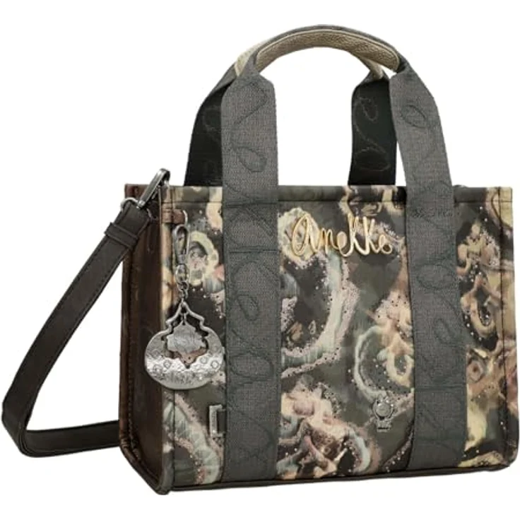 Anekke Manifesto Shopper Tasche, Mehrfarbig, 26 cm x 11 cm x 20 cm, 100% Polyurethan, grau – Bild 2