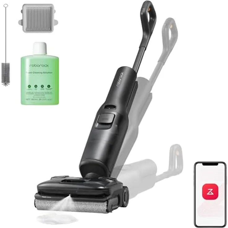 roborock F25 ACE Pro Nass-Trockensauger, 25000Pa Saugkraft, JetFoaming, Anti-Haar-Verwicklung, 180° Flach-Design, Heißwasser-Selbstreinigung und Heißlufttrocknung