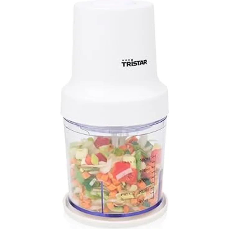 Tristar BL-4023, 0,5 l Standmixer mit 400 W Motor, Edelstahlklingen und Ein-Tasten-Bedienung, weiß