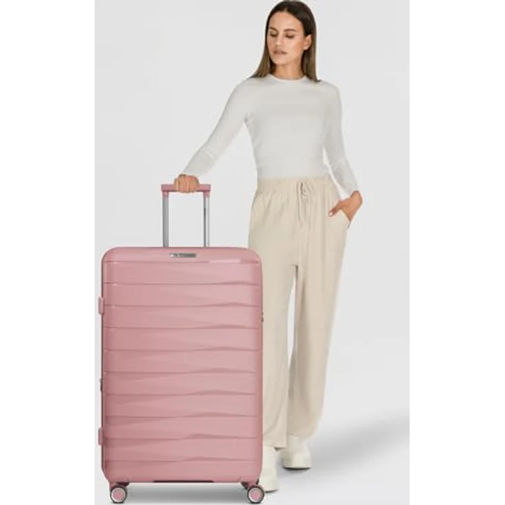 Franky Hartschalen-Trolley London, 4 Rollen, erweiterbar auf 35 cm, mit TSA-Schloss und Wäschefach, Polypropylen – Bild 5