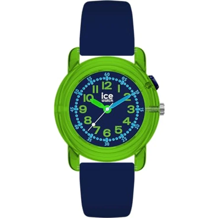 ICE-WATCH Ice Find Dino Uhr 024912, Quarzuhr mit grünem Gehäuse und blauem Zifferblatt, Silikonarmband, wasserdicht bis 3 bar – Bild 1