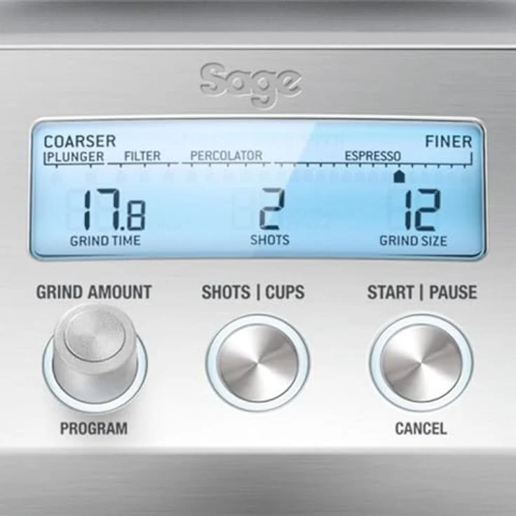 Sage Kaffeemühle The Smart Grinder Pro, SCG820BSS4EEU1, 165 W, Kegelmahlwerk, 450 g Bohnenbehälter, Edelstahl – Bild 3