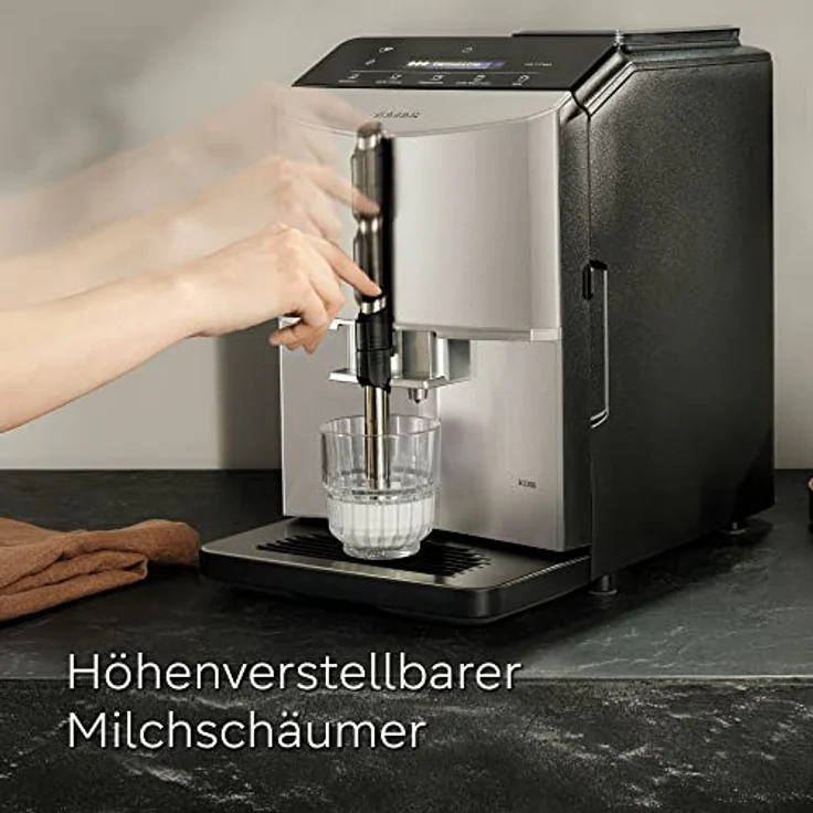 Siemens Kaffeevollautomat EQ300 TF301E19, für viele Kaffeespezialitäten, Milchaufschäumer, Keramikmahlwerk, OneTouch-Funktion, 1,4 Liter Wassertank, automatische Reinigung, 1300 W, schwarz – Bild 3