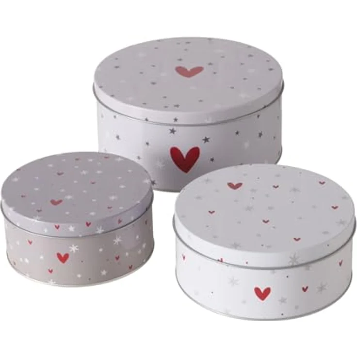 Boltze Dosen zur Aufbewahrung ANELLA, Ø 14-20 cm, 3er-Set, grau, vielseitig und langlebig – Bild 1
