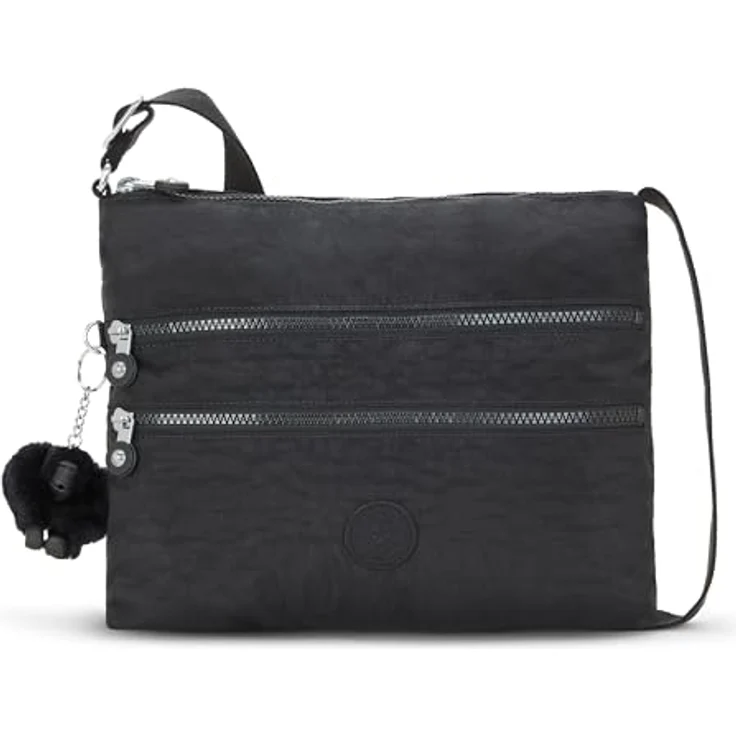 Kipling Basic Alvar, Damen Umhängetasche mit zwei Hauptfächern, 33 cm, Schwarz – Bild 1