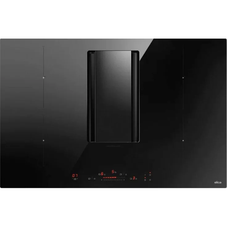 Elica PRF0193270 Induktionskochfeld mit Dunstabzug, schwarzes Glas, Timer, TouchControl-Bedienung, 4 Kochzonen