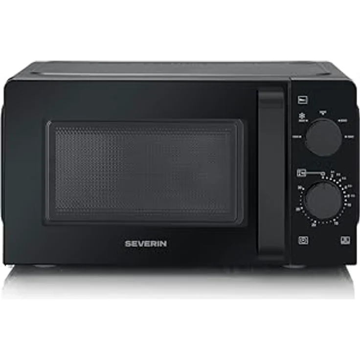 Severin MW 7580, Mikrowelle Solo mit Inverter-Technologie, 19L, 700W, 6 Leistungsstufen, Auftaufunktion, schwarzes Design mit Drehteller – Bild 3