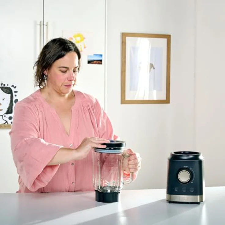 BLACK+DECKER Standmixer BXJB2000E 2000W | 1,8L Glasbehälter | TURBO, SMOOTHIE & ICE CRUSH Funktionen | Edelstahlklingen | Sicherheitssystem | Rutschfeste Füße | Ausgussöffnung – Bild 5