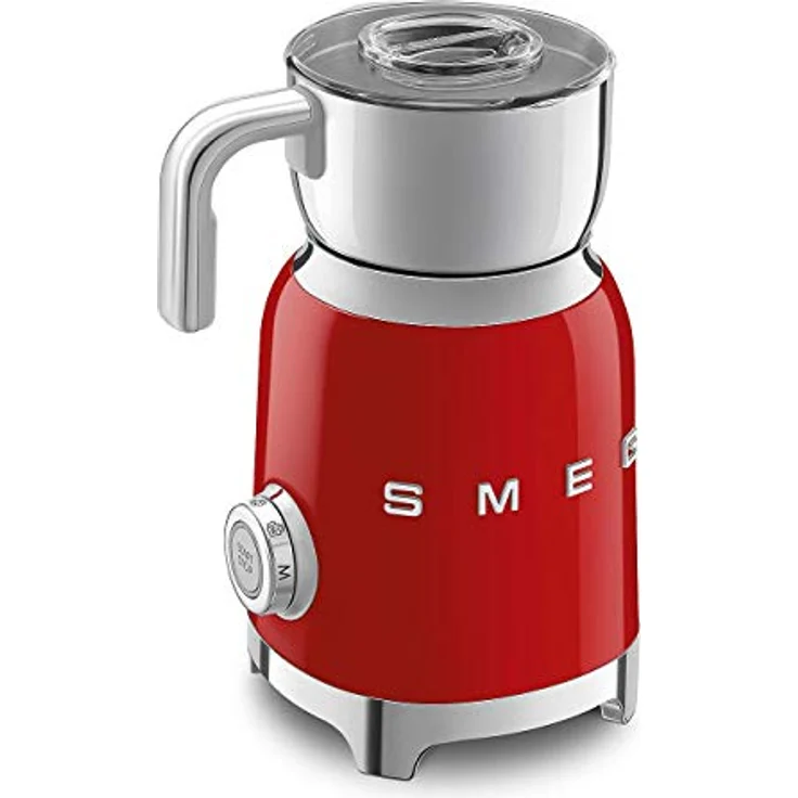 Smeg MFF01RDEU Milchaufschäumer, 500W, 600ml warme & 250ml kalte Milch, rot – Bild 4