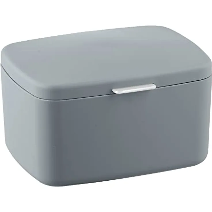 WENKO Badbox Barcelona, universell einsetzbare Box mit Deckel zur Aufbewahrung von Utensilien in Bad, Küche & Haushalt, aus bruchsicherem Spezialkunststoff, BPA-frei, 19,5 x 11 x 16 cm, Grau