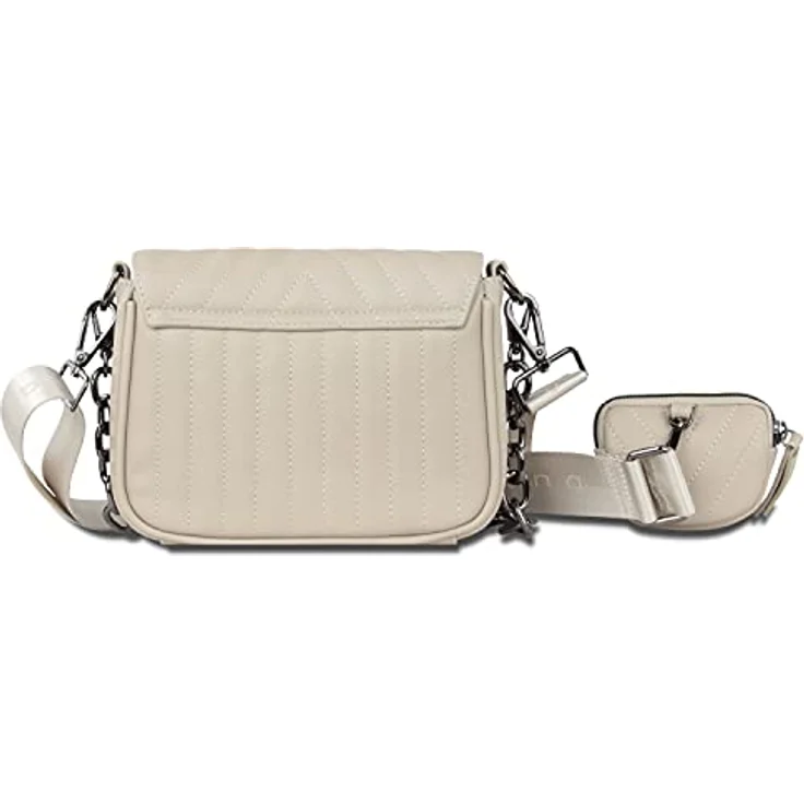 Bugatti Sira Crossover Bag, stylishe Umhängetasche aus Kunstleder mit trendiger Steppung, nude – Bild 4