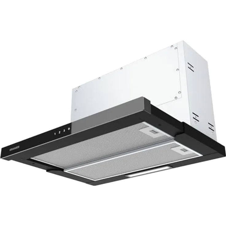 Oranier Einbau Dunstabzugshaube 60 cm - Abluft Abzugshaube mit ausziehbarer Glasblende - Touch Control mit 3 Leistungsstufen - Dunsthaube FLA660