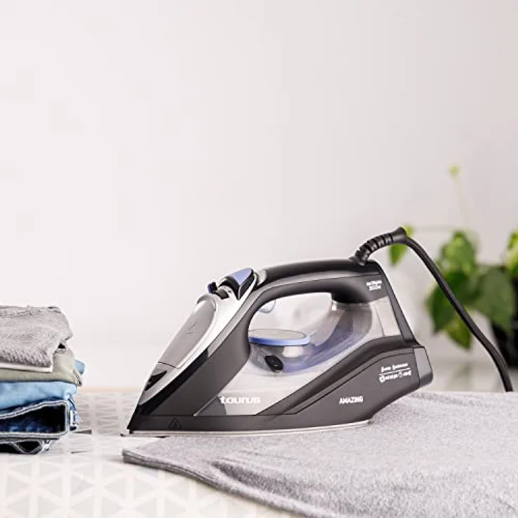 Taurus Amazing STI3000 - Leistungsstarkes 3000 W Dampfbügeleisen, 200 g/min Dampfstoß, ECO-Modus, Präzisionsspitze, Dampf- und Temperaturregler, gleitfähige eloxierte Bügelsohle – Bild 4