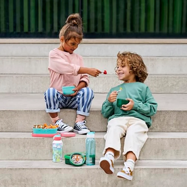 Mepal Campus Fruchtbox, 300 ml mit Gabel für Kinder, spülmaschinen- und mikrowellengeeignet, blau – Bild 2