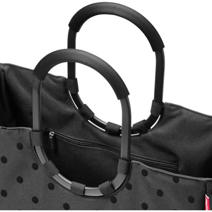 REISENTHEL® Einkaufsshopper frame glossy dots black - Stabiler Aluminiumrahmen, geräumiges Hauptfach und glänzendes Design – Bild 2