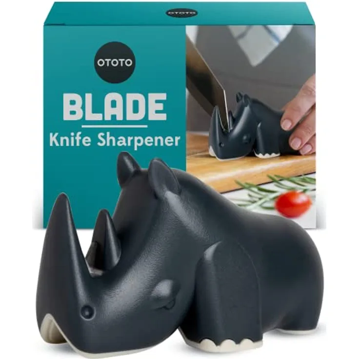OTOTO Blade Knife Sharpener - Keep Knife Sharper with the Best Knife Sharpener - Fun Kitchen Gadgets BPA-free & Dishwasher-Safe Kitchen Knife Sharpener - Dimensions: 3.62 x 1.69 x 2.09 inches