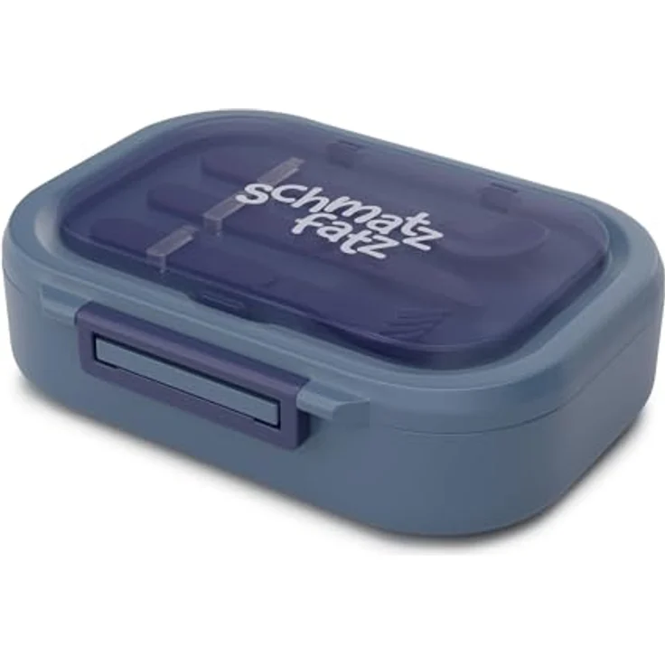 Klarstein Bunko Lunchbox 3 Fächer, BPA-frei mit 3-tlg. Besteck, 21 x 14,5 x 5,5 cm, luftdicht verschlossen – Bild 1