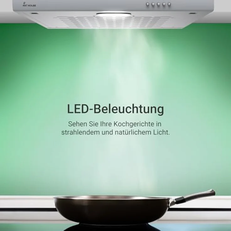 KKT KOLBE Dunstabzugshaube 60 cm | Unterbauhaube | Edelstahl | Druckknopf Bedienung | LED-Beleuchtung | Abluft Umluft | 3 Leistungsstufen | Silber UBH600S – Bild 3
