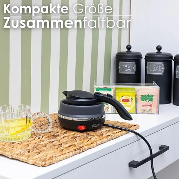 Zilan Wasserkocher ZLN-1986, 0.5 l, 750 W, automatischer Klappdeckel, Silber – Bild 2