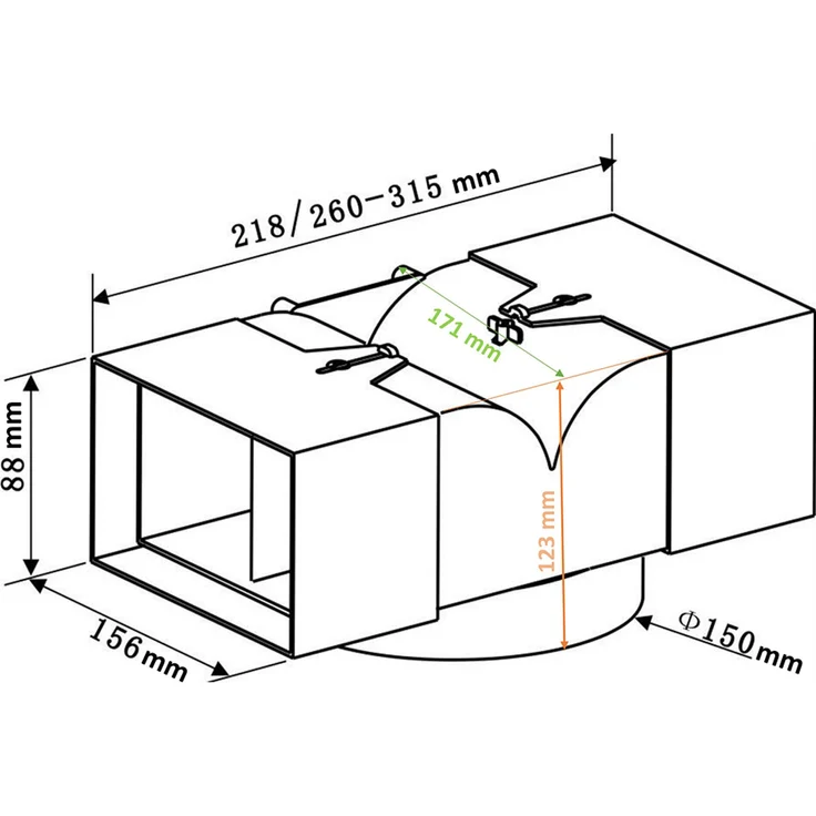 Umluftweiche Universal für Dunstabzugshauben PKM AT150-4 – Bild 4