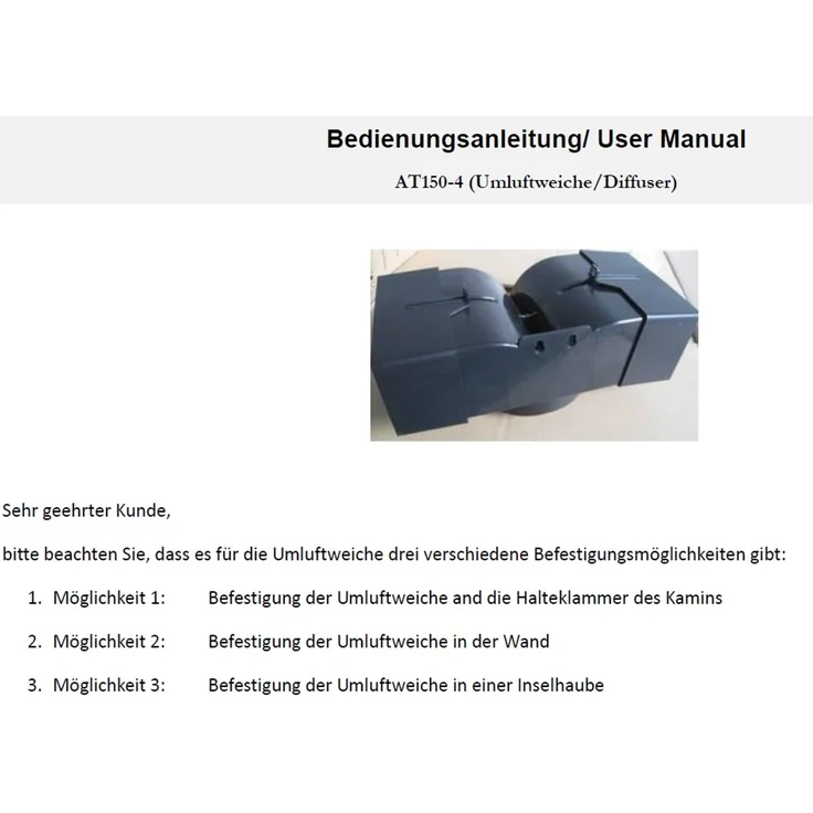 Umluftweiche Universal für Dunstabzugshauben PKM AT150-4 – Bild 6