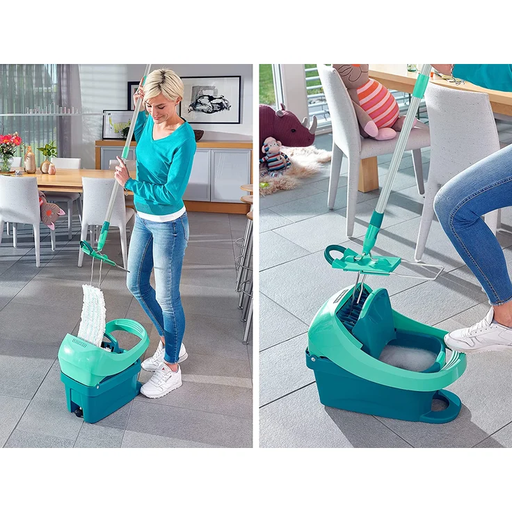 Leifheit Set Wischtuchpresse Profi XL mit Rollen und Bodenwischer, 8 L Eimer, Micro duo Wischbezug, 42 cm Wischbreite (55096) – Bild 6