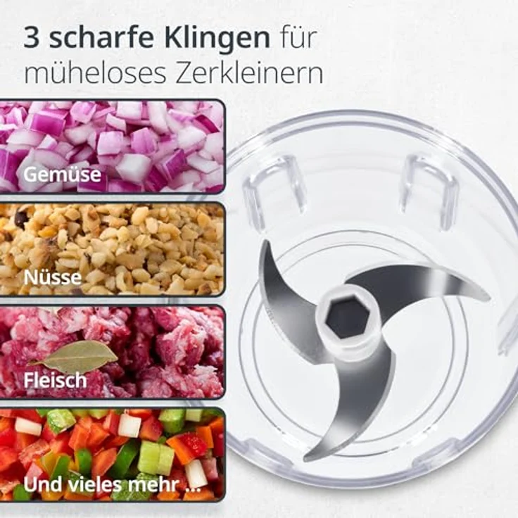 ADE Zwiebel Zerkleinerer elektrisch mit Akku, 150 ml Mini Mixer für Pesto, Kräuter, Soßen, Dips, inkl. USB-C Kabel, BPA-frei, Edelstahlklingen – Bild 4