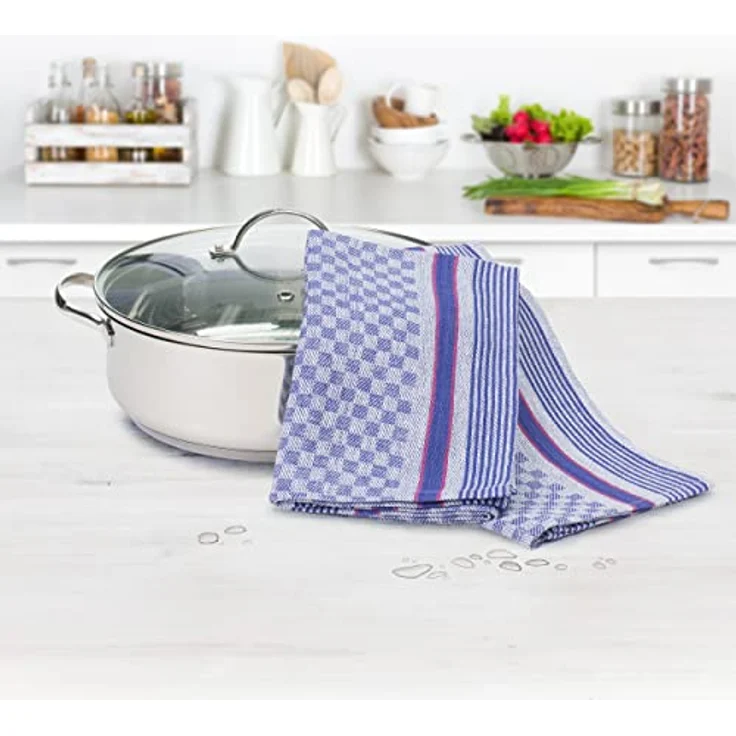 Amago - 10er Pack Allzwecktücher, 100 prozent Baumwolle, 50 x 100 cm - Blau – Bild 3
