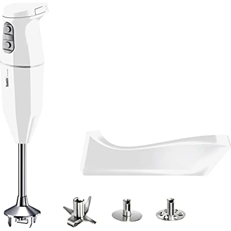 bamix Stabmixer Set cordless PLUS kabelloses, 250 Watt, 3-Stufen, Made in Switzerland, Weiß – Bild 1