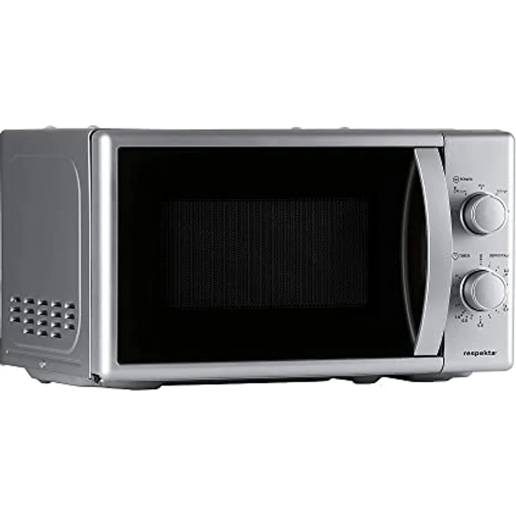 Respekta MW 700 Mikrowelle, Standgerät, unterbaufähig, 17 Liter Garraum, 700 Watt, silber – Bild 6
