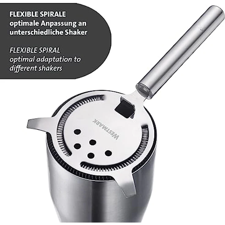 Westmark Barsieb Judy – praktisches Bar-Zubehör zum Mixen von Cocktails, siebt Fruchtstücke und Kräuter aus Drinks heraus, Cocktail-Strainer für Shaker – Edelstahl 18/8 – Bild 5