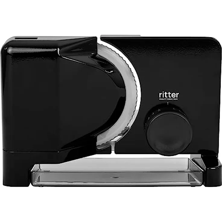 ritter E 16 Duo Plus Elektrischer Allesschneider & Schneidemaschine aus Metall mit ECO-Motor, Made in Germany, Schwarz